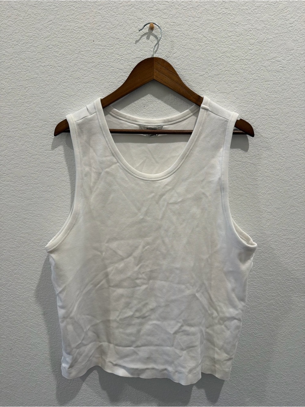 Banana Republic white cotton ribbed tank top 2X